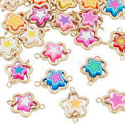20 Stück Polymer Clay Blume & CCB Rahmen Glieder Verbinder Charms&nbsp;CLAY-TADJ0001-08G