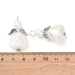 7 stücke 7 arten glas perle runde perlen & abs kunststoff imitation perle perlen anhänger&nbsp;PALLOY-JF04094