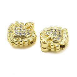 Abalorios de latón cubic zirconia chapado en rack&nbsp;KK-Q784-40G