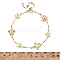 Fußkettchen aus Edelstahl 304 mit Schildkröten- und Seesternmotiven für Damen&nbsp;AJEW-AN00821