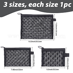 3 pochette cosmétique zippée en nylon à motif cœur floqué&nbsp;FIND-SP0005-80B