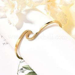 Ionenplattierung (IP) 304 Edelstahl-Manschettenarmbänder&nbsp;BJEW-G611-01G