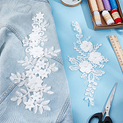 4 pz 2 stili di fiori in poliestere ricamati da cucire sugli accessori ornamentali&nbsp;PATC-GF0001-99