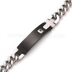 Pulsera de eslabones cruzados y rectángulo de rhinestone de cristal&nbsp;STAS-E160-30EBP-01