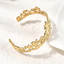 Bracelets manchettes d'été en acier inoxydable 304 pour femmes&nbsp;BJEW-F510-01G