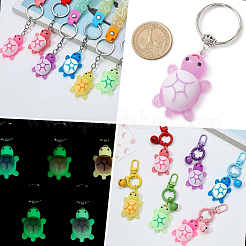 5 Stück 5 Farben PVC-Kunststoff & Harz Schildkröte Anhänger Dekoration&nbsp;HJEW-SP0001-20