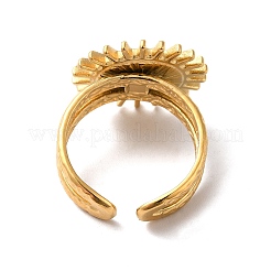 Ionenplattierung (IP) 304 Edelstahl offene Manschette Ring Zubehörse&nbsp;RJEW-H136-07G