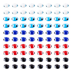 100 Stück 5 Farben handgemachte Stränge mit bösem Blick aus Bunte Malereiperlen&nbsp;LAMP-TA0001-88B