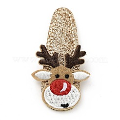 Weihnachtshirsch glitzer gretel stoff mit pu leder snap haarspangen&nbsp;LS-PHAR-G006-05P