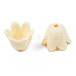 Cappucci di perline acrilici opachi in stile gommato&nbsp;ACRP-T010-01F
