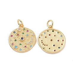 Pendenti in zirconi cubici colorati in micro pavè di ottone&nbsp;X-ZIRC-Z011-09G-A