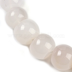 Colliers de perles graduées en rondelles d'agate blanche naturelle pour femmes et hommes&nbsp;NJEW-K388-02W