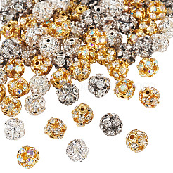 80 pz 4 colori perline di strass in ottone&nbsp;KK-TA0002-11B