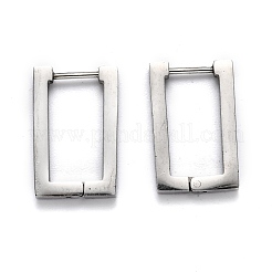 Boucles d'oreilles créoles rectangulaires en acier inoxydable 304 résistant au ternissement&nbsp;STAS-H156-10A-P