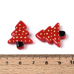 Perles en résine opaque imprimées de Noël&nbsp;RESI-N043-27B