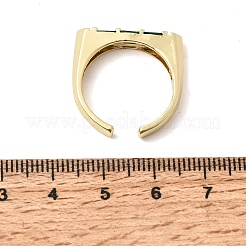 Bagues ouvertes en laiton avec micro pavé de zircones cubiques pour femmes&nbsp;RJEW-L343-02G-02