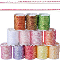 12 Rolle regenbogenfarbenes Polyester-Nähgarn mit Metallic-Effekt&nbsp;OCOR-WH20074-02C