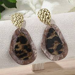 Leoparden-Ohrstecker aus Edelstahl 304&nbsp;EJEW-Z084-14G-02