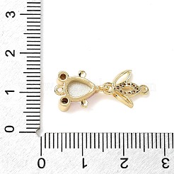 Breloques connecteurs en laiton micro pavé de zircones cubiques transparentes&nbsp;KK-K375-26G-20