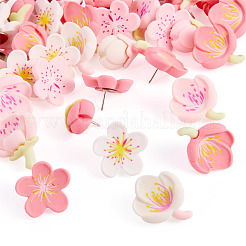 48 set di fiori in resina e puntine in ferro&nbsp;AJEW-TAC00050