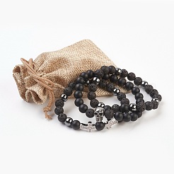 Conjuntos de pulseras de piedras preciosas naturales&nbsp;BJEW-JB03814
