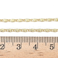 2 mm strukturierte ovale Gliederketten aus Messing&nbsp;NJEW-P339-01A-G