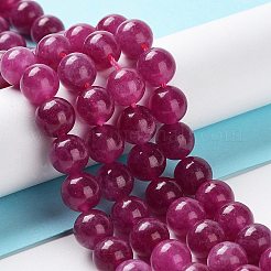 Billes de jade naturelles de teint en malaisades teintes&nbsp;G-G021-02B-03