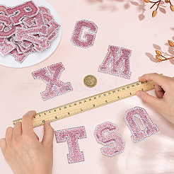 26 Stück Buchstaben a~z Glitzerpulver mit Pailletten zum Aufnähen auf Stoffflicken&nbsp;PATC-MA0001-54A