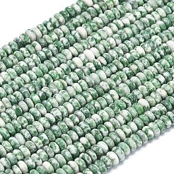 Natürliche grüne Fleck Jaspis Perlen Stränge&nbsp;G-P575-A45-4x2mm
