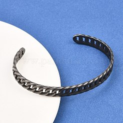 Bracelets manchettes en acier inoxydable chirurgical 316&nbsp;BJEW-C125-01AS
