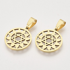 Colgantes de acero inoxidable con temática de chakras 201&nbsp;STAS-N089-52G