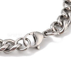 Braccialetti a catena a maglie rettangolari curve in acciaio inossidabile 304 con placcatura ionica (ip) per uomo&nbsp;BJEW-B096-47B-AS