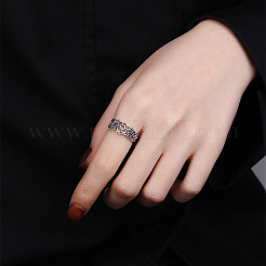 Verstellbare Fingerringe aus Sterlingsilber mit ausgehöhlter Rose 925 für Damen&nbsp;FS-WG9E7B5-01