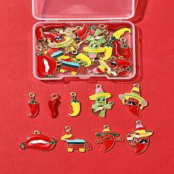 30pcs 9 styles de pendentifs en émail en alliage&nbsp;FIND-FS0004-26