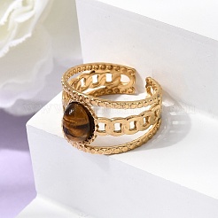 Anillos abiertos para puños de acero inoxidable 304&nbsp;RJEW-F213-03G-11