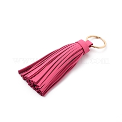 Llaveros colgantes de borla de cuero pu&nbsp;KEYC-WH0021-36B