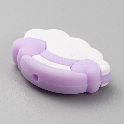 Perline in silicone ecologico per uso alimentare nuvola e arcobaleno&nbsp;SIL-WH0014-33J