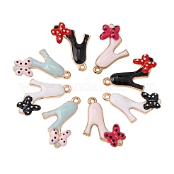 40 stücke 4 farben legierung emaille stilettos anhänger&nbsp;ENAM-CJ0002-47