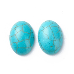 Risultati artigianali tinti turchese sintetico gemma posteriore piana cabochon&nbsp;TURQ-S276-13x18mm-01