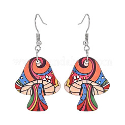 Pendientes colgantes de madera y hierro para mujer&nbsp;WG72288-01