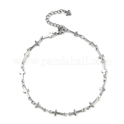 Fußkettchen aus 304er Edelstahl mit Quergliederkette für Damen&nbsp;AJEW-AN00679-02