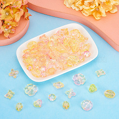 90 Stück 9 Stile zweifarbige transparente Acrylperlen&nbsp;MACR-TA0002-11