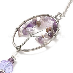 Amethyst-Anhänger-Dekoration&nbsp;AJEW-P098-04P