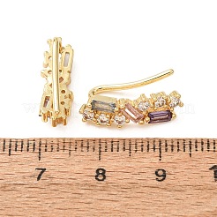 Orecchini a perno in ottone con pavé di zirconi cubici&nbsp;KK-CBAA351-23G-02