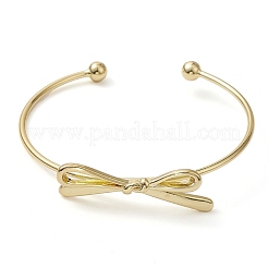 Bracelets de manchette en laiton bowknot&nbsp;BJEW-D039-37B-G