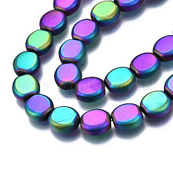 Chapelets de perles en verre opaque électrolytique&nbsp;EGLA-Q124-001-D01