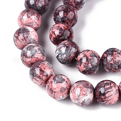 Chapelet de perles en verre baking paint&nbsp;DGLA-N016-10mm-04