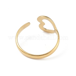 12 stücke ionenbeschichtung (ip) 304 edelstahl herz offene manschette ringe für frauen&nbsp;RJEW-G312-05G