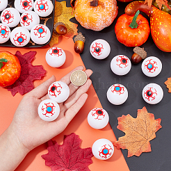 40 pz. 2 colori di palline rotonde di plastica cave finte per Halloween&nbsp;DIY-PH0003-31
