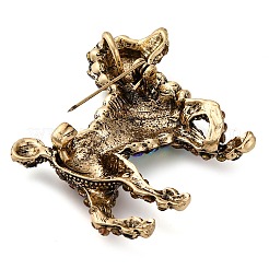 Broches en alliage de zinc et strass en forme d'animaux&nbsp;JEWB-R052-01AG-01